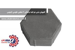 کفپوش بتنی دو لایه ترافیکی 6 ضلعی طوسی آپتوس
